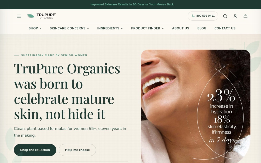 TruPure Organics storefront redesign