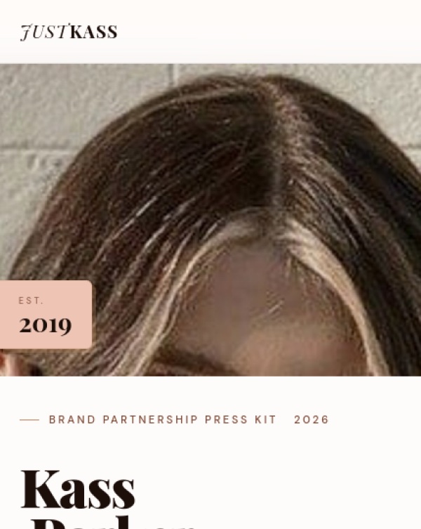 Just Kass media kit site